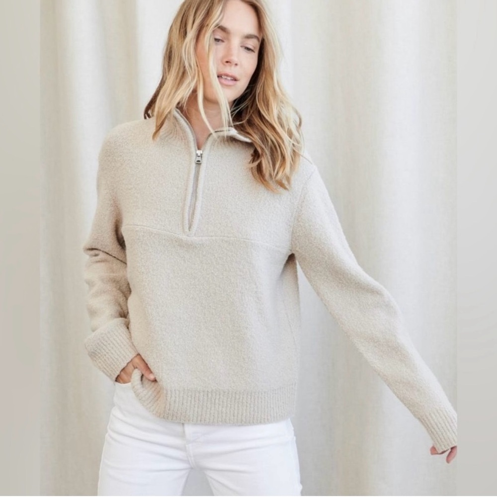 Jenni Kayne Cream Turtleneck Sweater